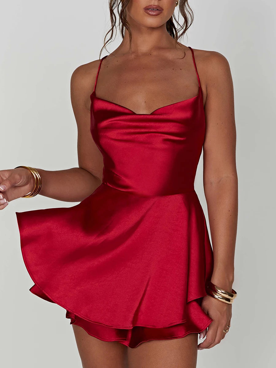 Silky Satin Women’s Cami Romper
